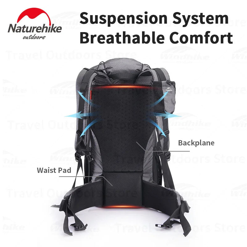 Naturehike 60+5L Waterproof Hiking Backpack – Ultralight Camping & Climbing Travel Pack