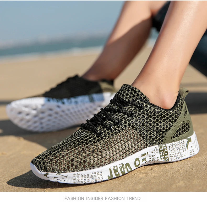 Men’s Summer Aqua Shoes – Breathable Air Mesh Water Sneakers for Beach & Sports