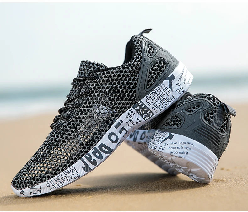 Men’s Summer Aqua Shoes – Breathable Air Mesh Water Sneakers for Beach & Sports