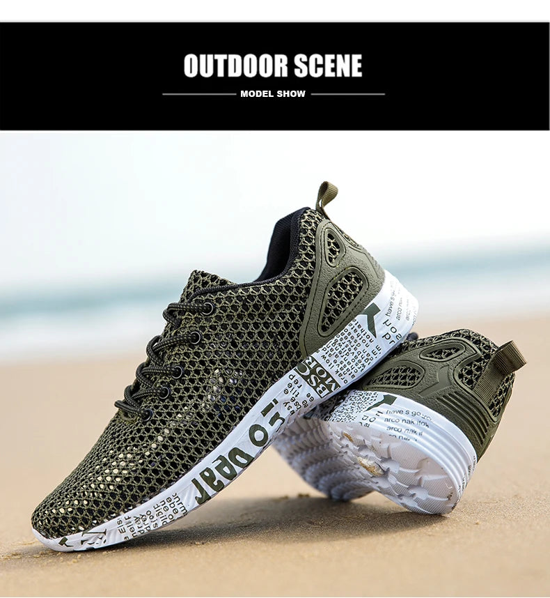 Men’s Summer Aqua Shoes – Breathable Air Mesh Water Sneakers for Beach & Sports