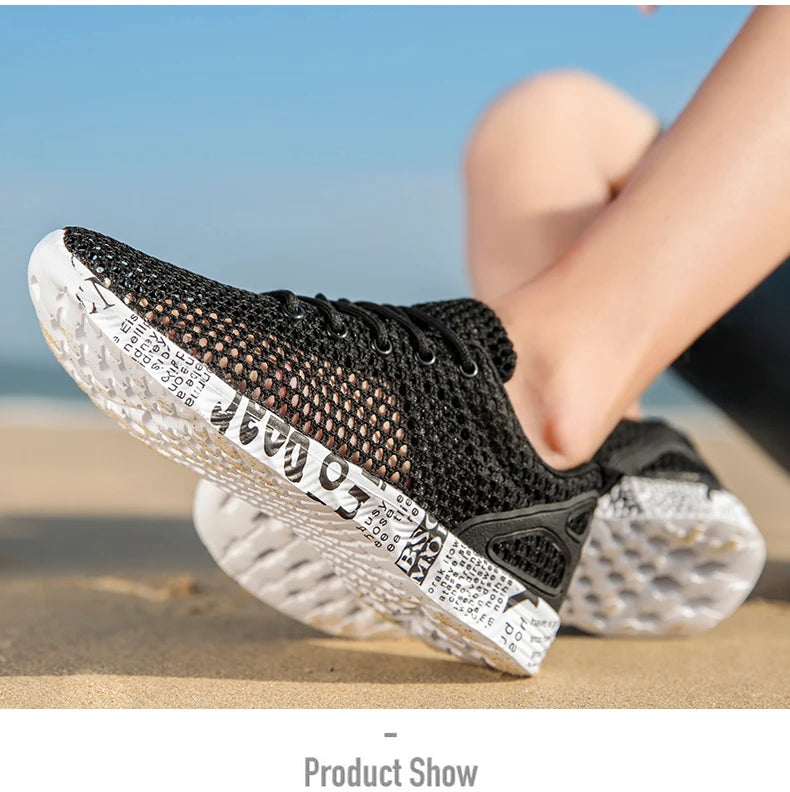 Men’s Summer Aqua Shoes – Breathable Air Mesh Water Sneakers for Beach & Sports