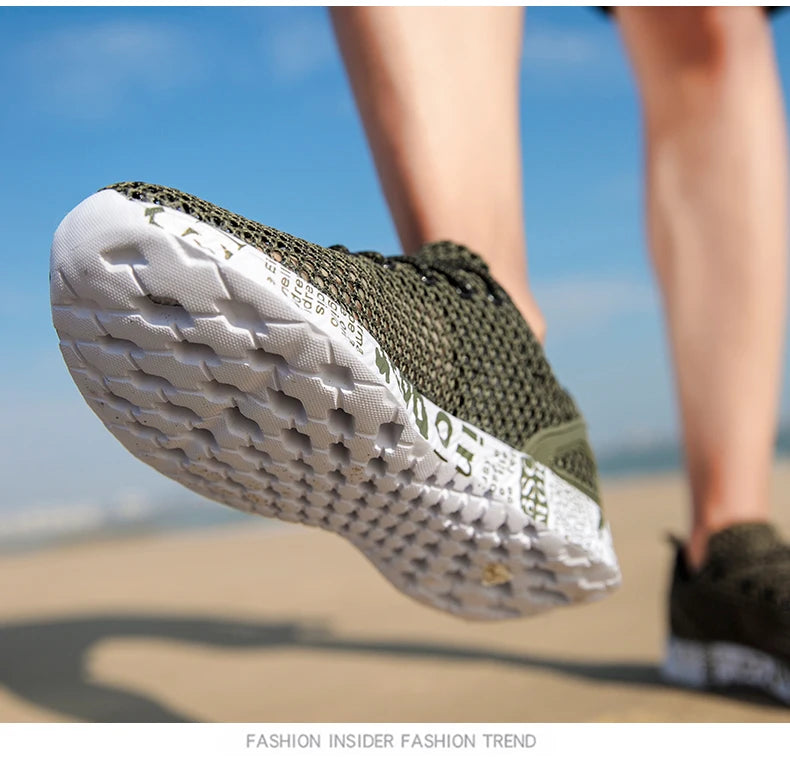 Men’s Summer Aqua Shoes – Breathable Air Mesh Water Sneakers for Beach & Sports