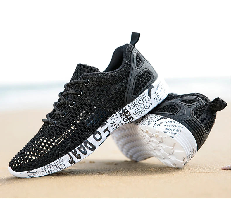 Men’s Summer Aqua Shoes – Breathable Air Mesh Water Sneakers for Beach & Sports