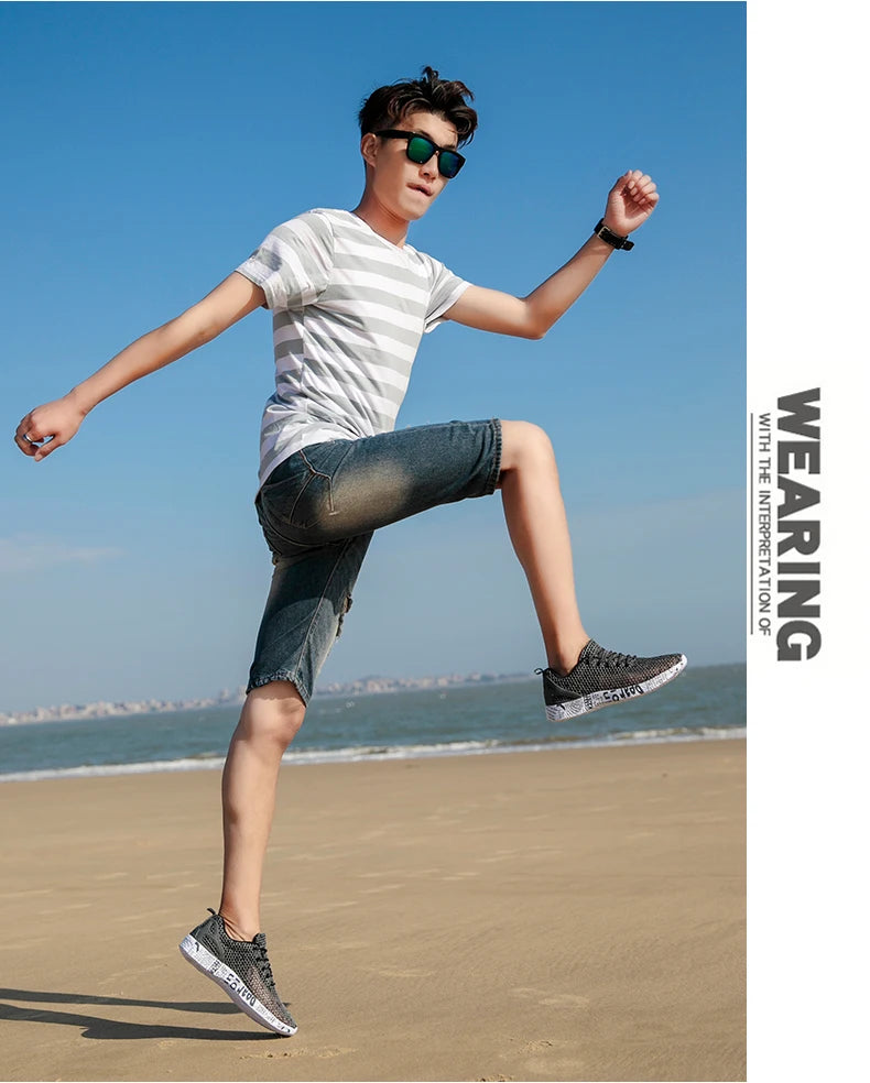 Men’s Summer Aqua Shoes – Breathable Air Mesh Water Sneakers for Beach & Sports