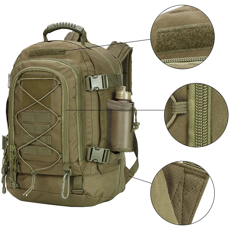 65L Tactical Hiking Backpack – Large-Capacity Military Rucksack for Camping & Travel