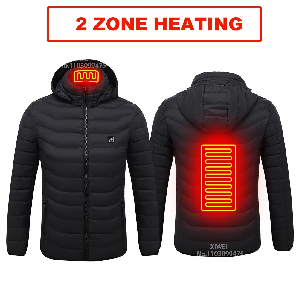 21-Zone USB Heated Jacket – Winter Heating Vest for Men & Women, Washable Outdoor Coat