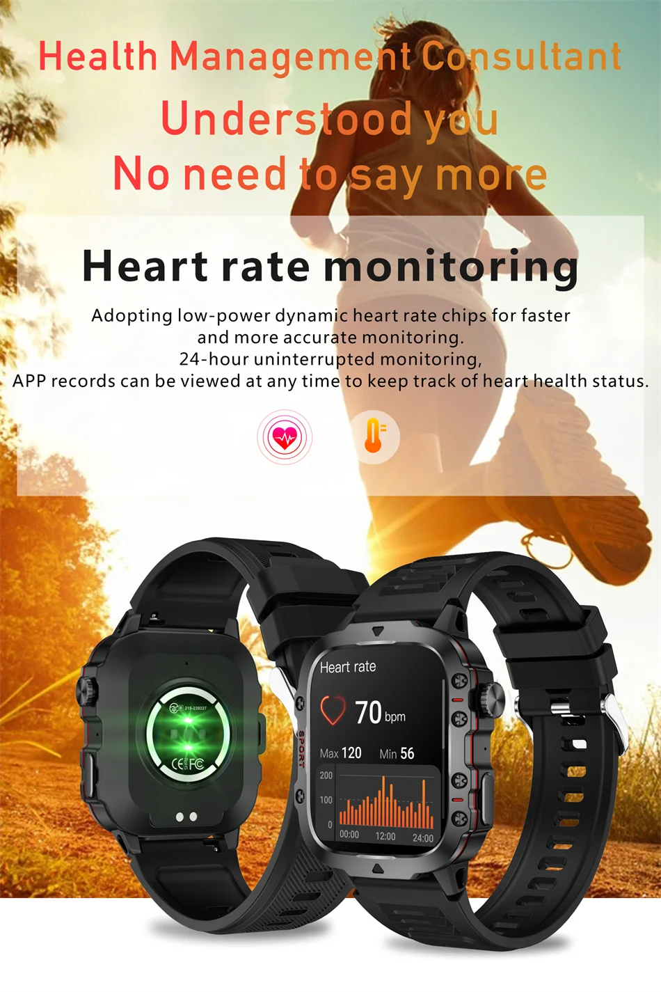 2024 Rugged Smartwatch for Men – 1.96" Bluetooth Call, 5ATM Waterproof, Fitness & Health Tracker