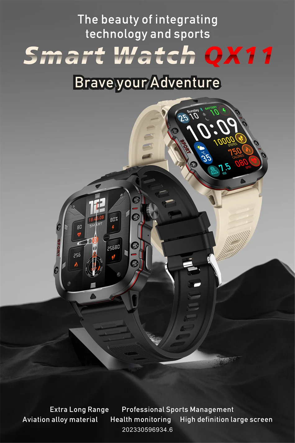 2024 Rugged Smartwatch for Men – 1.96" Bluetooth Call, 5ATM Waterproof, Fitness & Health Tracker