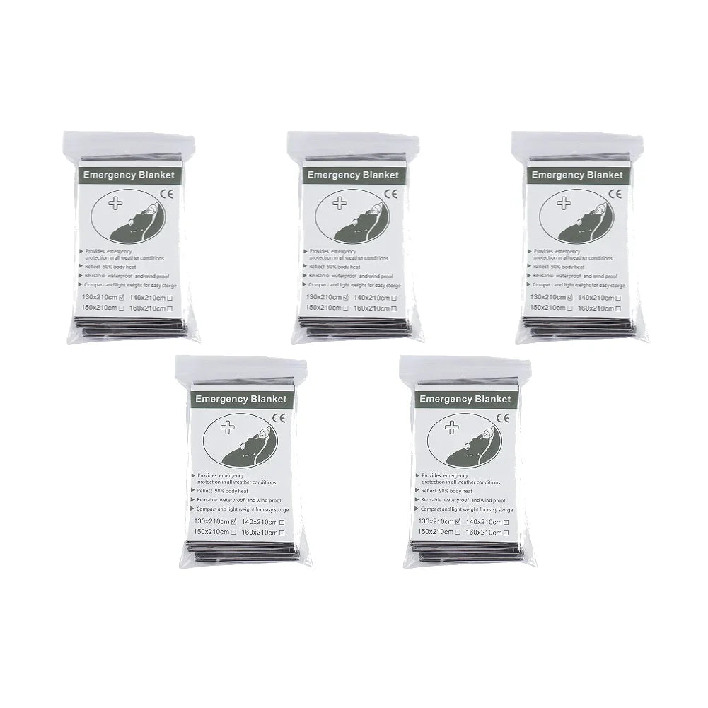 1–10PCS Emergency Thermal Blanket – Waterproof, Windproof Foil for Camping & Survival