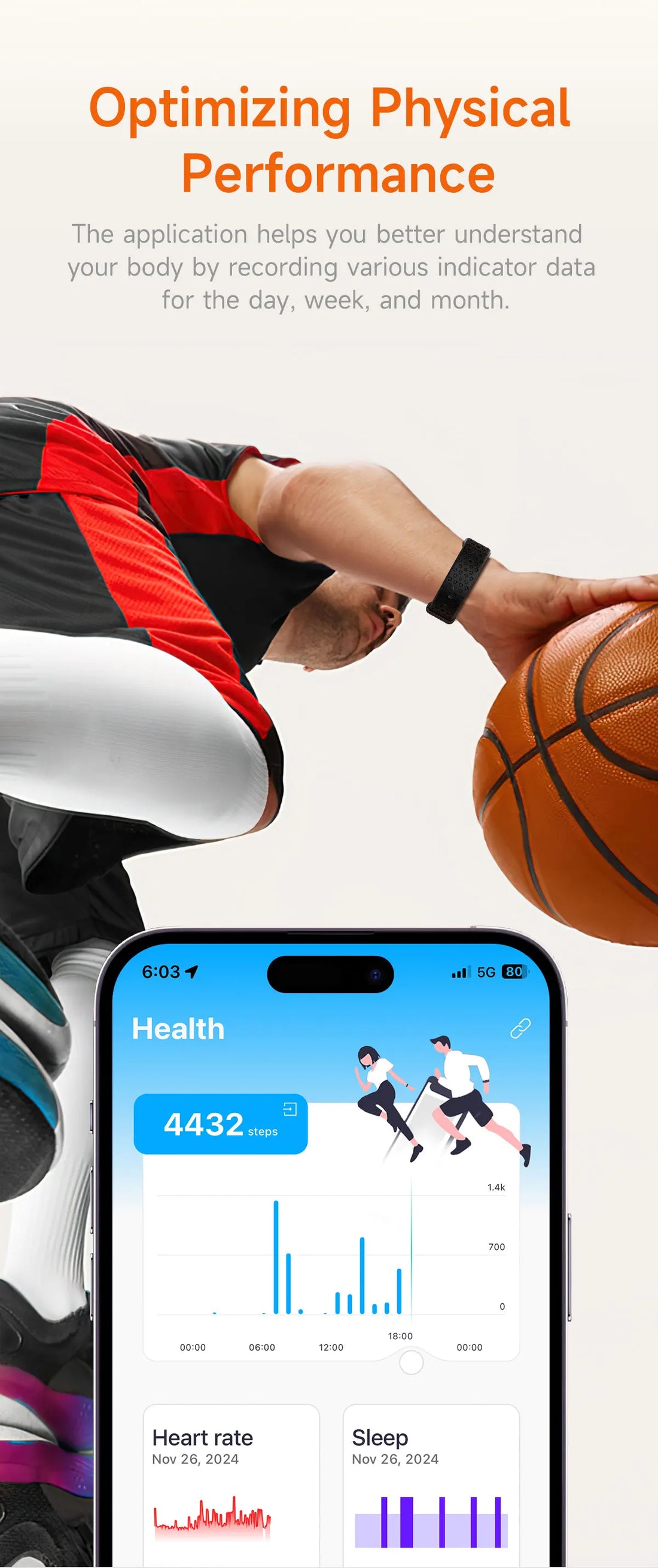 LIGE No-Screen Smartwatch for Men – Fitness Tracker, Heart Rate Monitor, 1ATM Waterproof