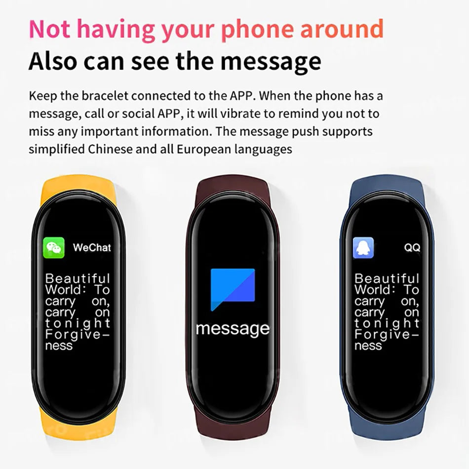 M6 Fitness Smart Watch – Waterproof Health Tracker for Men & Women