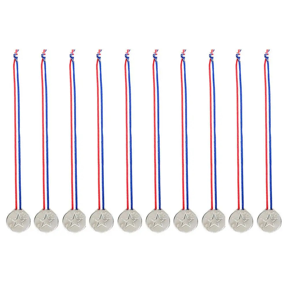 10/20pcs Gold Plastic Winner Medals – Party Favors & Game Prizes for Kids
