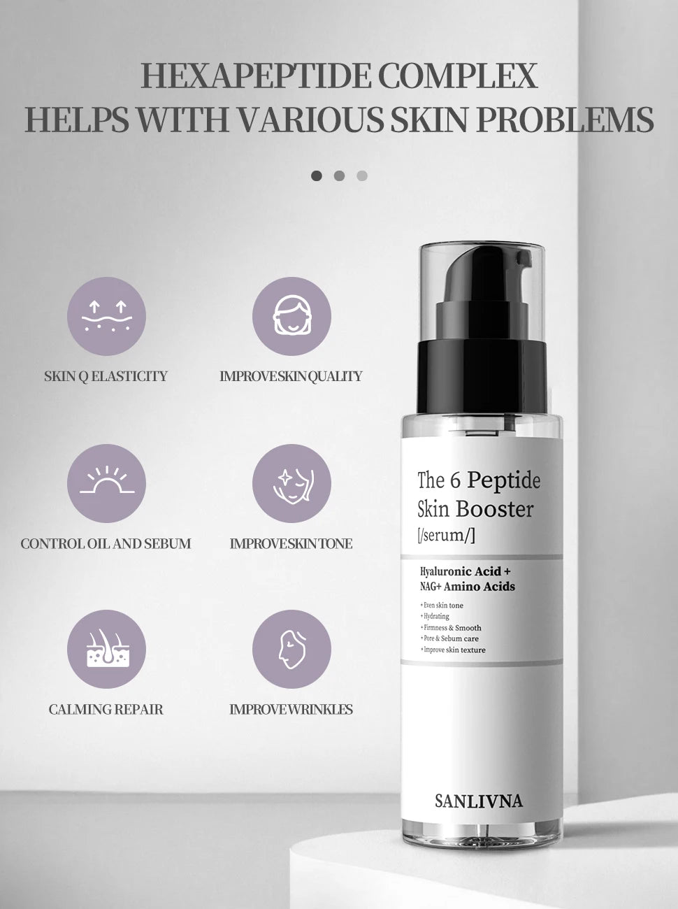 6 Peptide Essence Facial Skin Care Set – Collagen Boost, Anti-Aging & Hydration