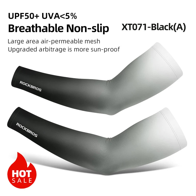 ROCKBROS Ice Silk Arm Sleeves – UV Protection for Cycling, Running & Outdoor Sports