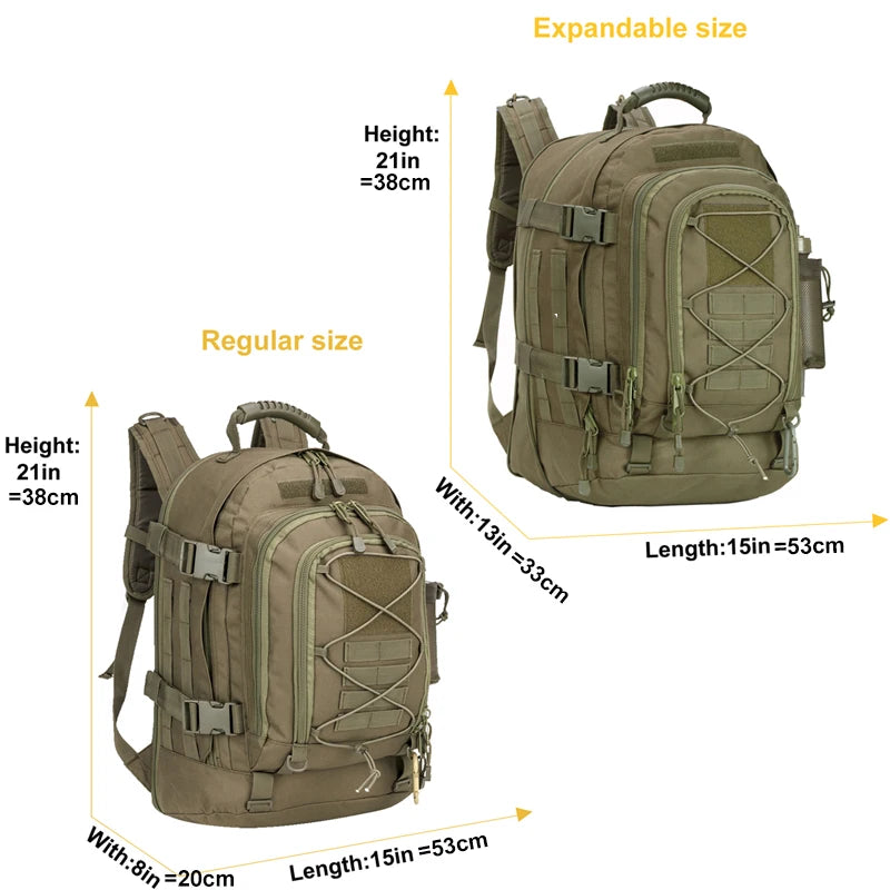 65L Tactical Hiking Backpack – Large-Capacity Military Rucksack for Camping & Travel