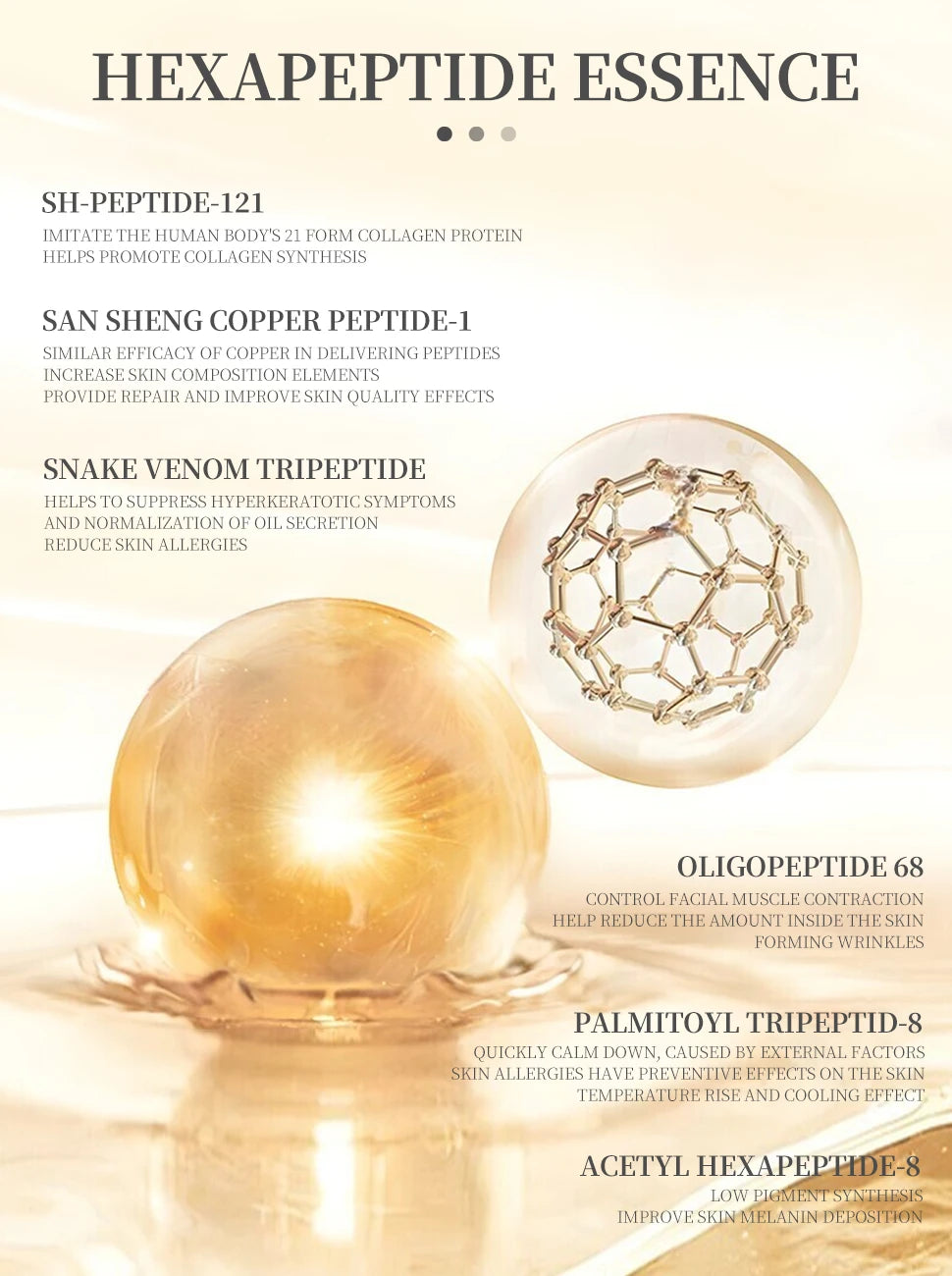 6 Peptide Essence Facial Skin Care Set – Collagen Boost, Anti-Aging & Hydration