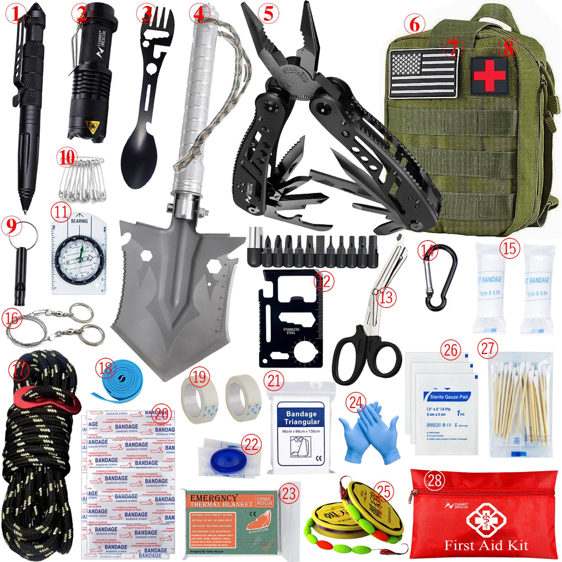 Car Survival First Aid Kit – Full Emergency Trauma Bag with Molle System for Outdoor, Camping & EDC