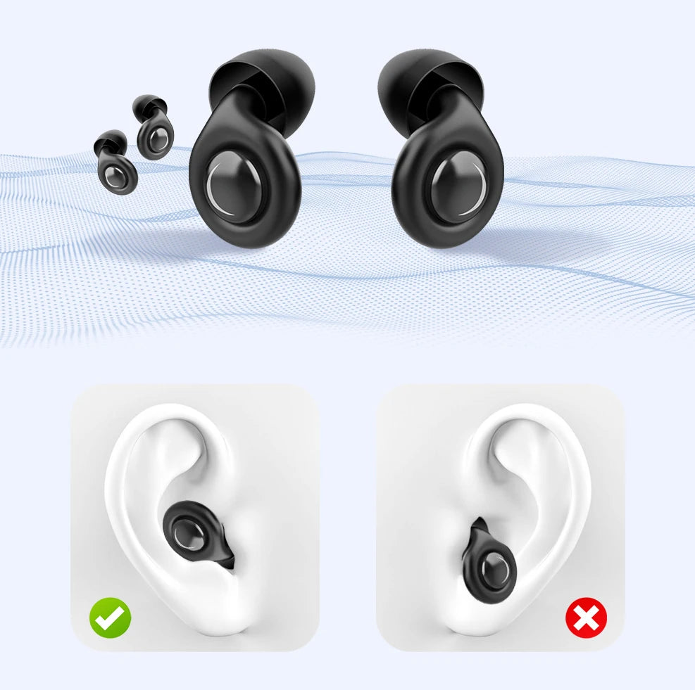 Silicone Noise-Cancelling Earplugs – Sleep, Anti-Snoring, Motorcycle & Noise Protection