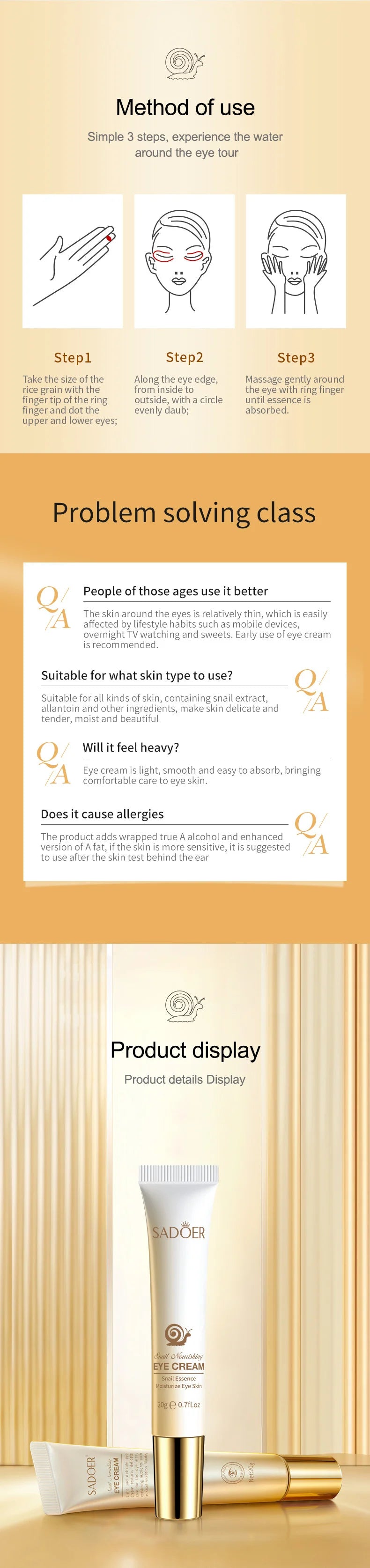 Instant Eye Cream – Anti-Aging, Dark Circles, Puffiness & Under-Eye Lifting Treatment