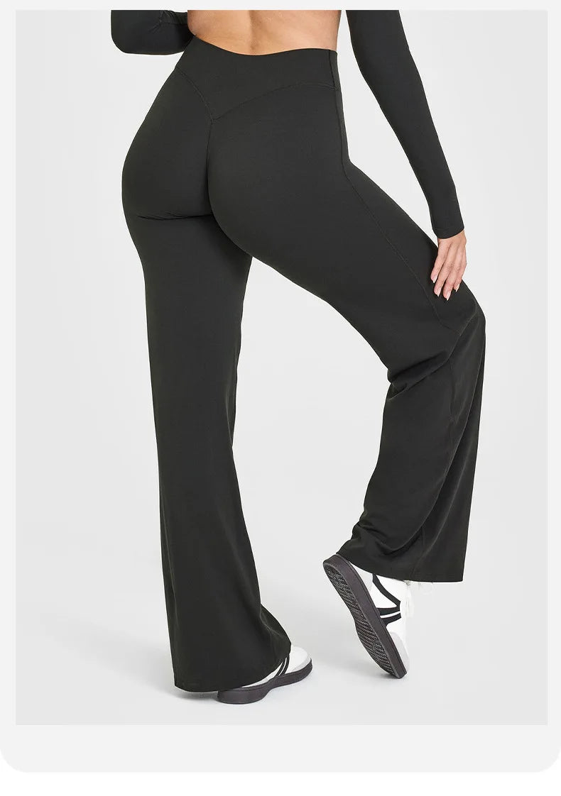 Women’s High-Waist Wide-Leg Yoga Pants – Breathable, Loose Fit, Hip-Lifting Fitness Trousers