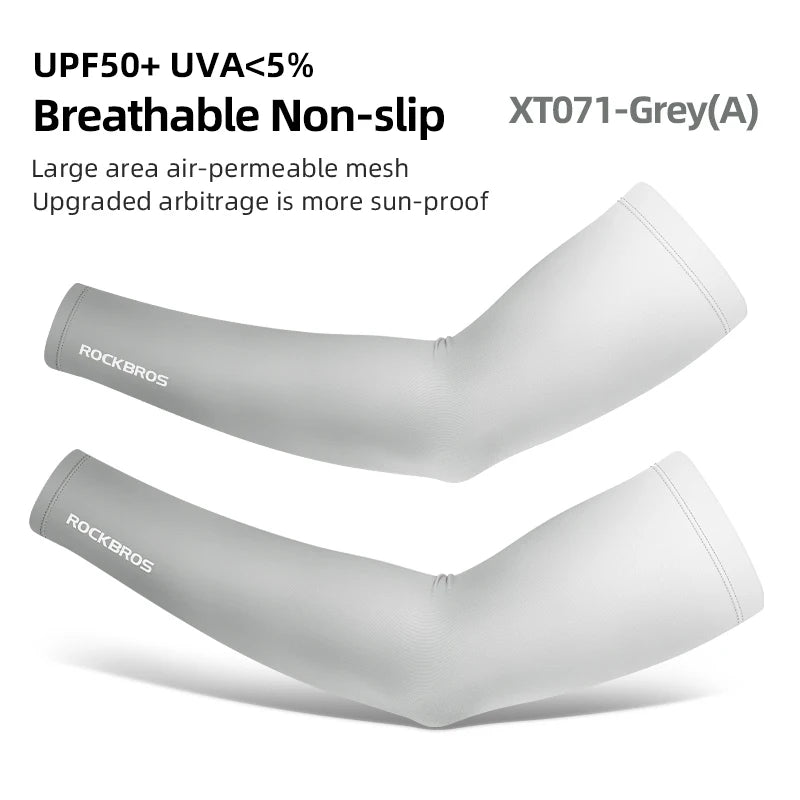 ROCKBROS Ice Silk Arm Sleeves – UV Protection for Cycling, Running & Outdoor Sports