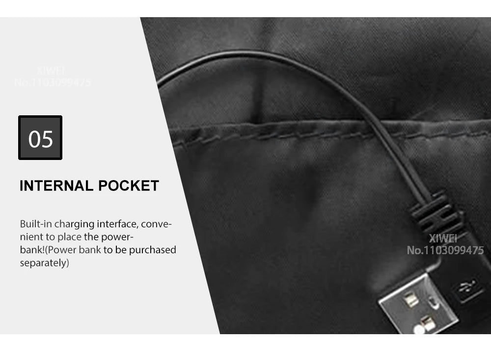 21-Zone USB Heated Jacket – Winter Heating Vest for Men & Women, Washable Outdoor Coat