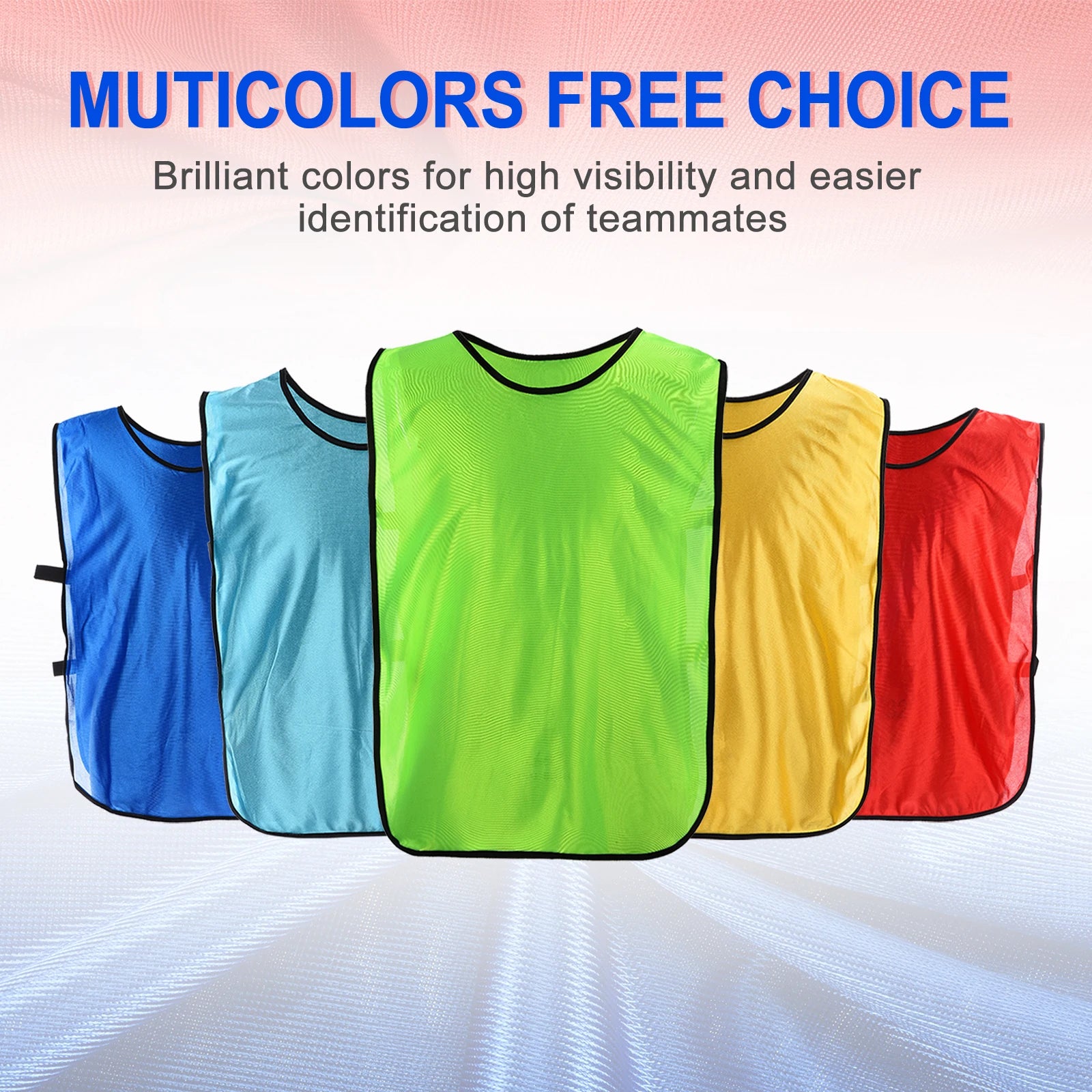 24-Pack Scrimmage Vests – Soccer Training Pinnies for Youth & Adults