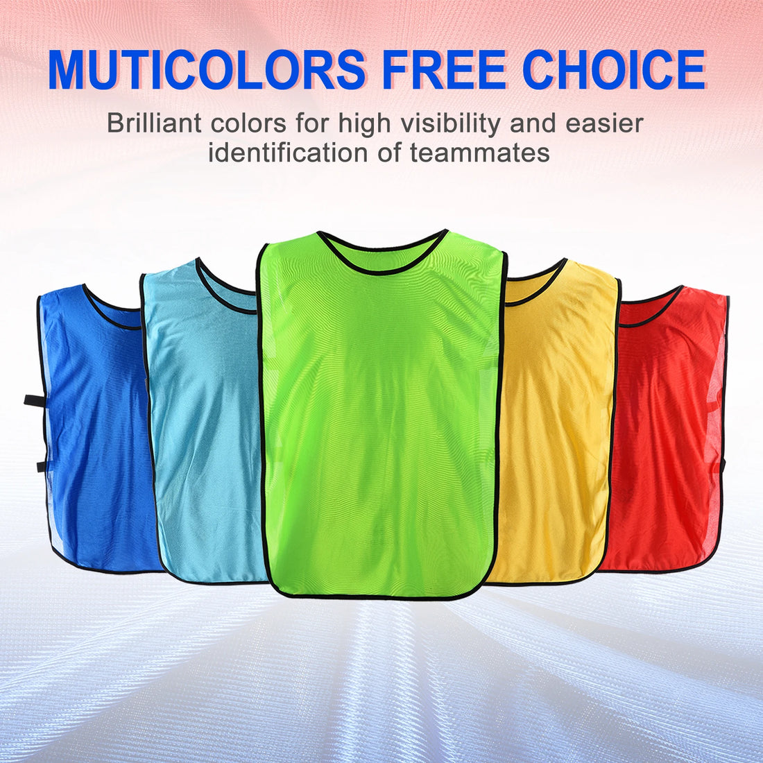24-Pack Scrimmage Vests – Soccer Training Pinnies for Youth & Adults