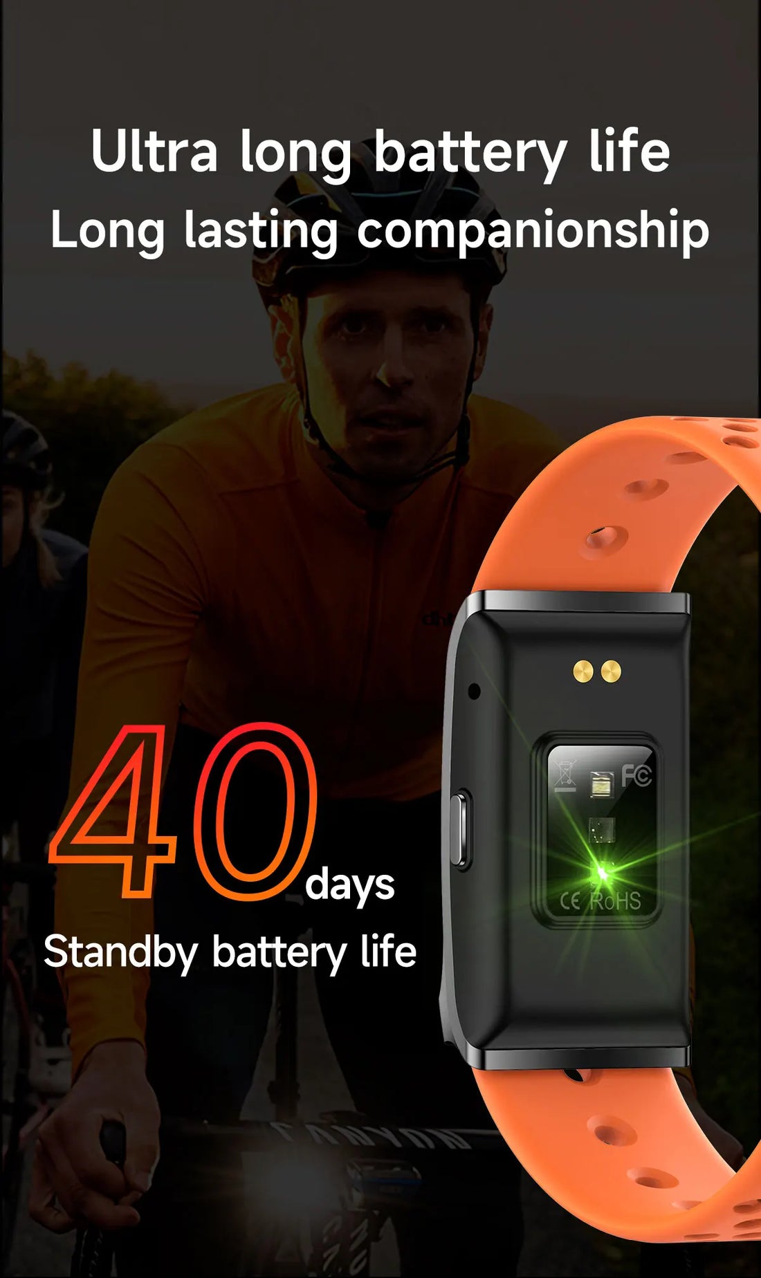 LIGE No-Screen Smartwatch for Men – Fitness Tracker, Heart Rate Monitor, 1ATM Waterproof