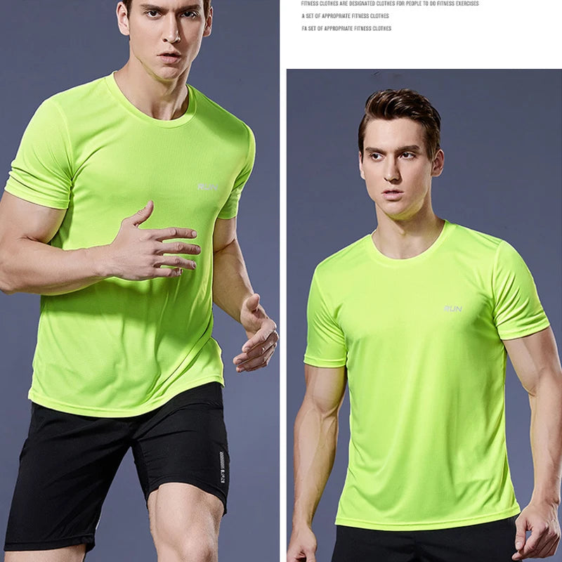 Men’s Quick-Dry Sports T-Shirt – Compression Workout & Running Jersey for Gym, Soccer, Jogging