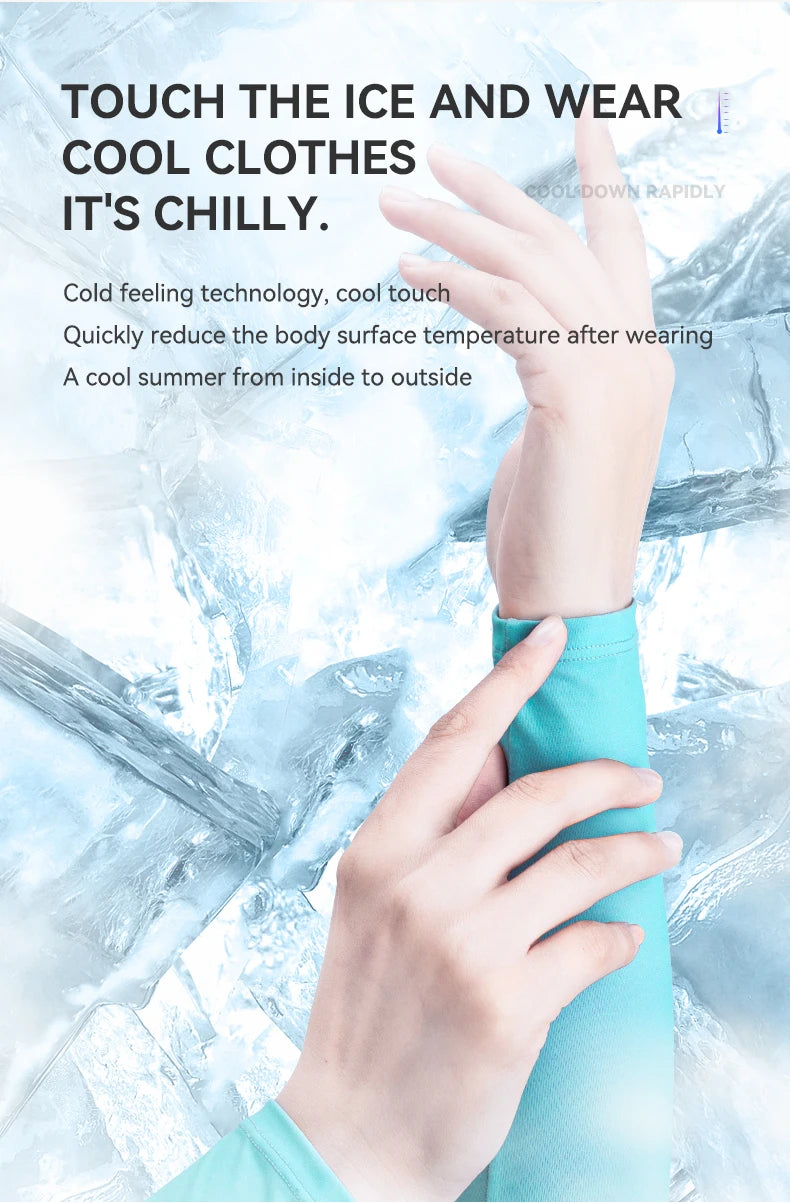 ROCKBROS Ice Silk Arm Sleeves – UV Protection for Cycling, Running & Outdoor Sports