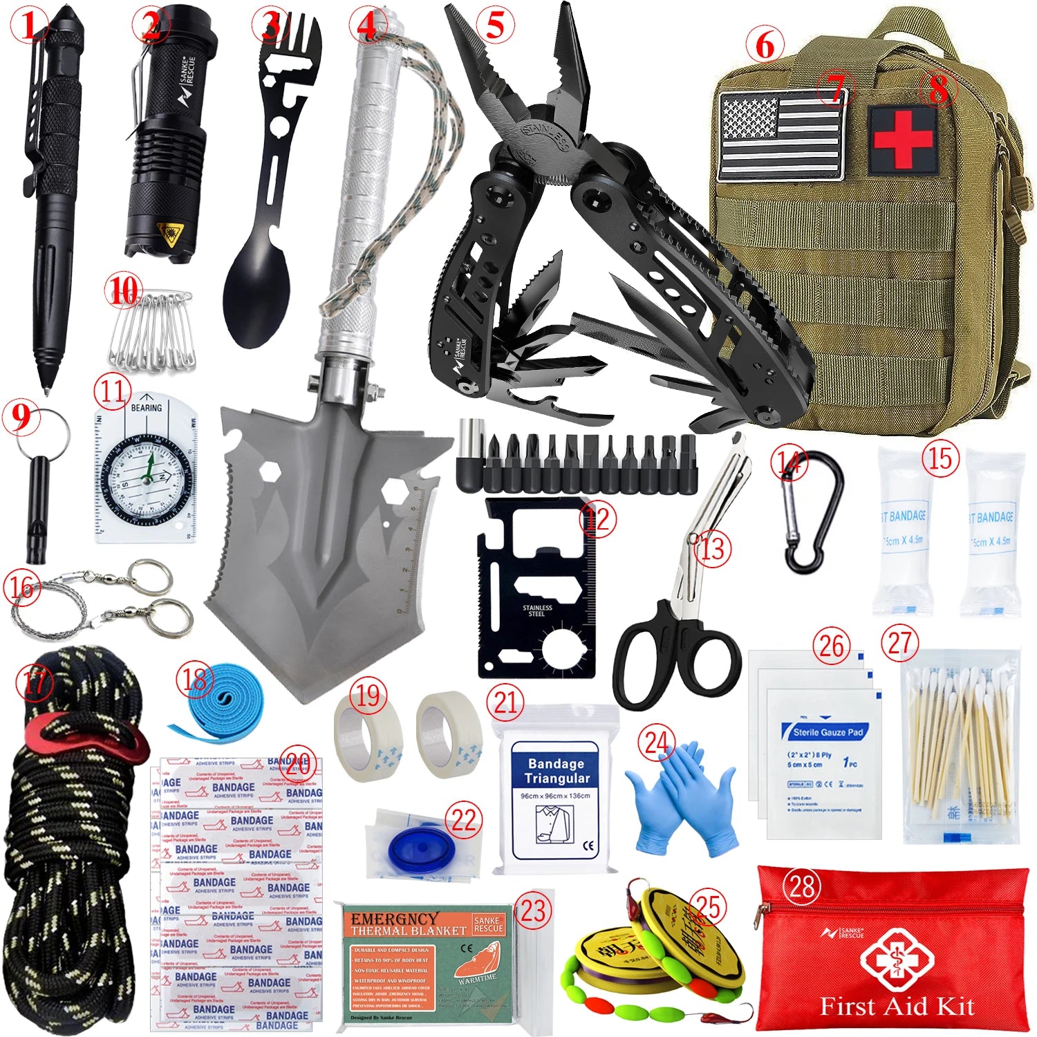 Car Survival First Aid Kit – Full Emergency Trauma Bag with Molle System for Outdoor, Camping & EDC