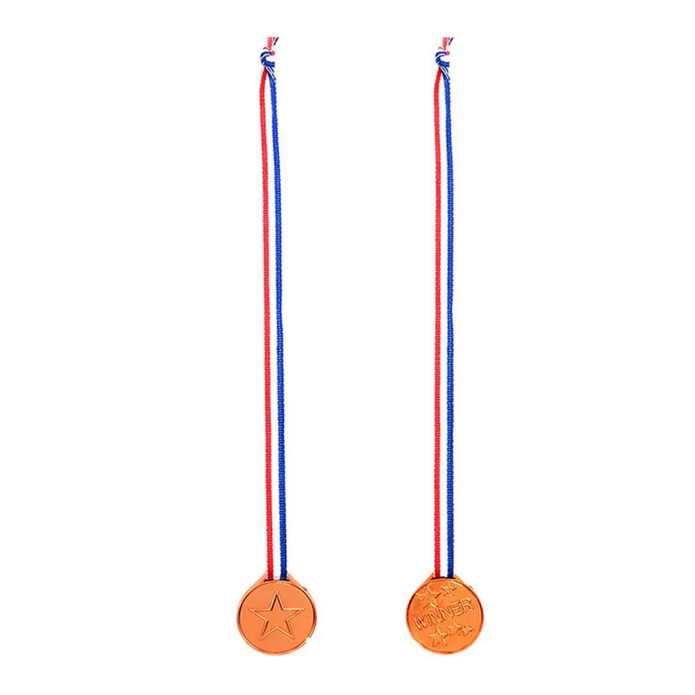 10/20pcs Gold Plastic Winner Medals – Party Favors & Game Prizes for Kids