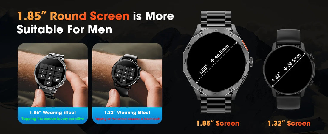 Karchilor Men’s Smartwatch – 1.85" HD Screen, Bluetooth Calling, IP68 Waterproof Fitness Watch