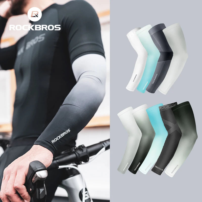 ROCKBROS Ice Silk Arm Sleeves – UV Protection for Cycling, Running & Outdoor Sports