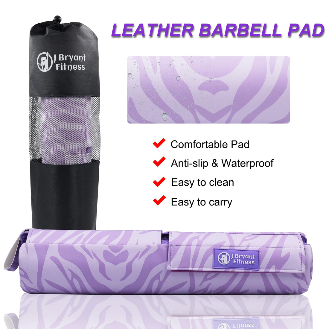 Barbell Pad for Squats & Hip Thrusts – Leather Weightlifting Cushion for Neck & Shoulder Support