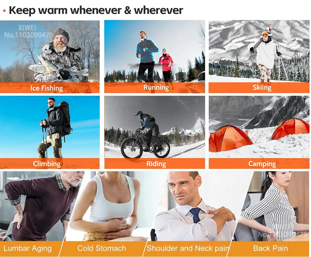 21-Zone USB Heated Jacket – Winter Heating Vest for Men & Women, Washable Outdoor Coat