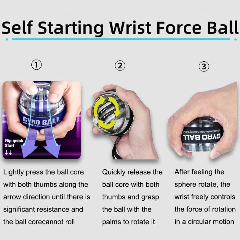 Gyroball Powerball – Wrist & Forearm Exerciser for Muscle Strength and Rehab
