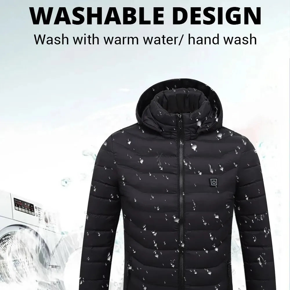 21-Zone USB Heated Jacket – Winter Heating Vest for Men & Women, Washable Outdoor Coat