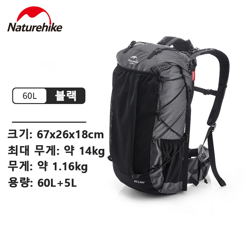 Naturehike 60+5L Waterproof Hiking Backpack – Ultralight Camping & Climbing Travel Pack