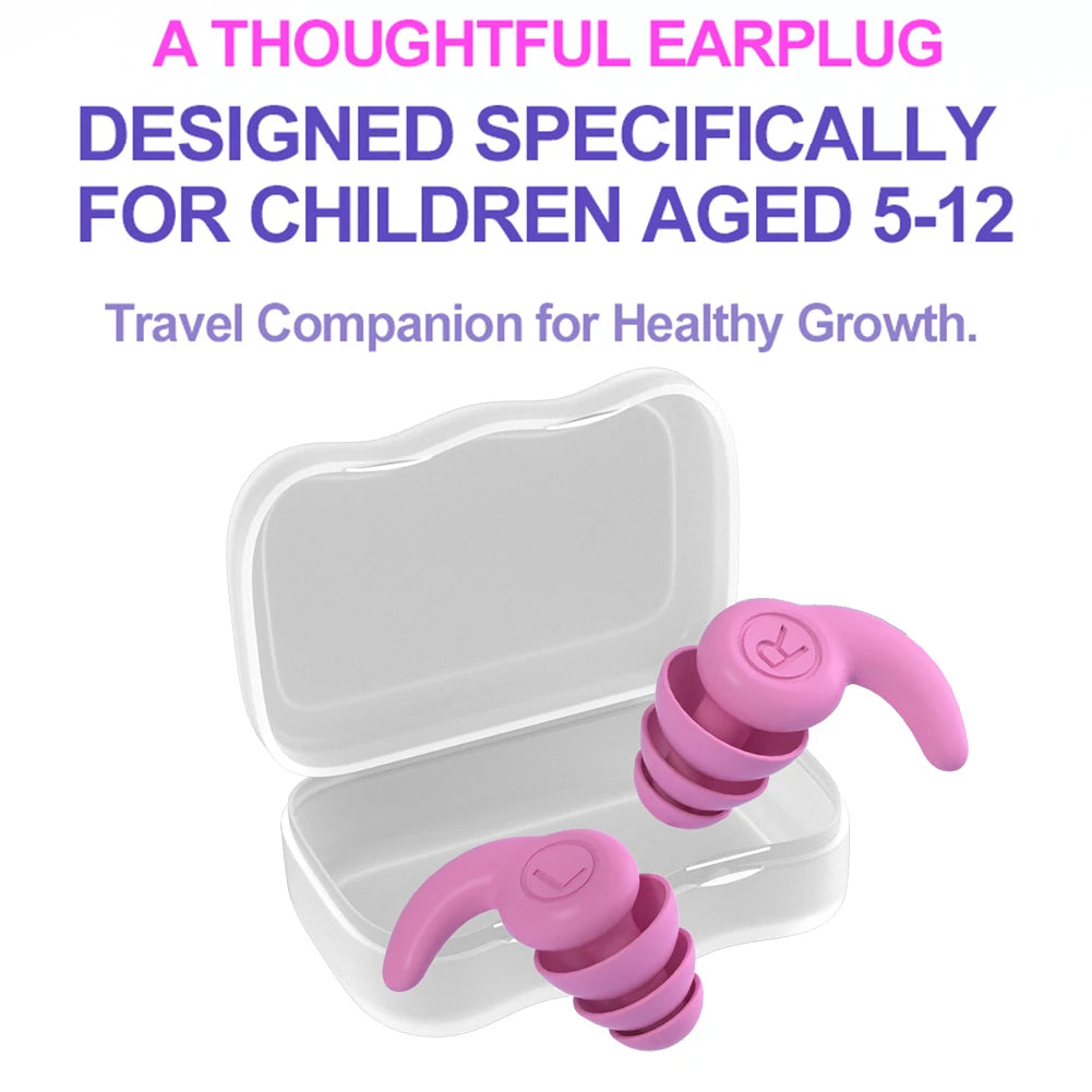 Silicone Waterproof Swimming Earplugs – 3-Layer Noise Reduction Soundproof Ear Plugs (1 Pair)