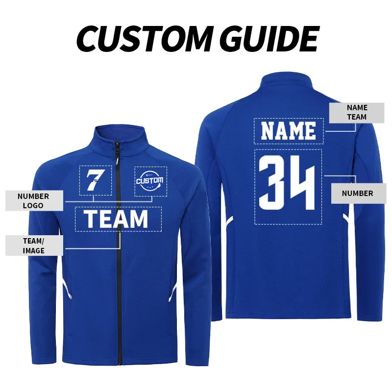 Custom Logo Men’s Full-Zip Sports Tracksuit – Team Football Training Suit (Model 8501)