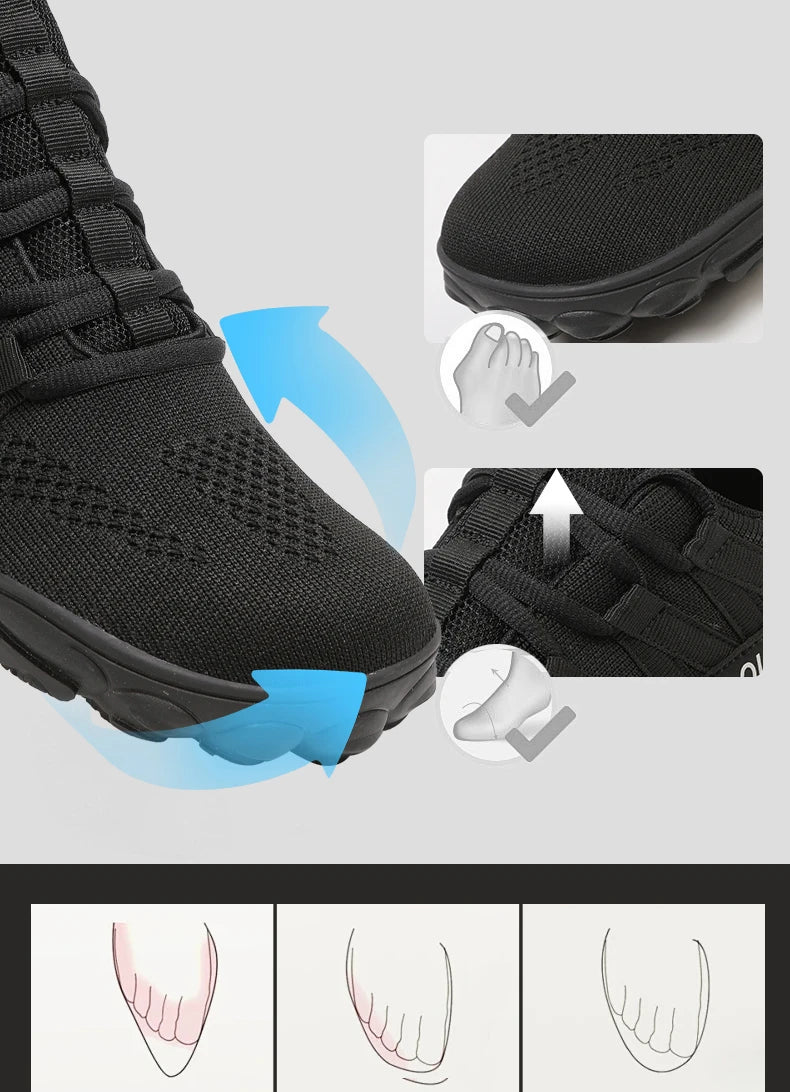 Wide-Fit Barefoot Hiking Shoes – Plus Size Outdoor & Indoor Sports Shoes for Men & Women
