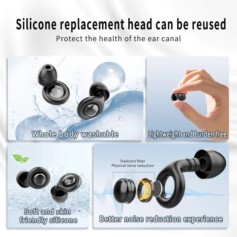 Silicone Noise-Cancelling Earplugs – Sleep, Anti-Snoring, Motorcycle & Noise Protection
