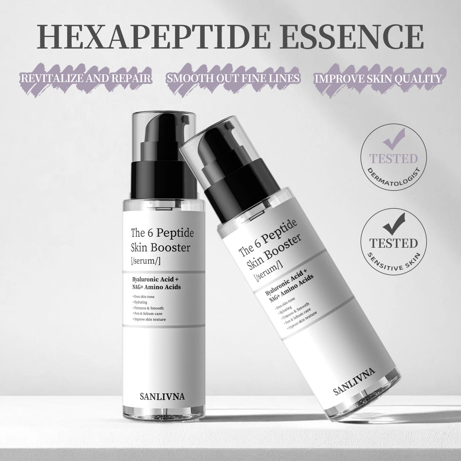6 Peptide Essence Facial Skin Care Set – Collagen Boost, Anti-Aging & Hydration
