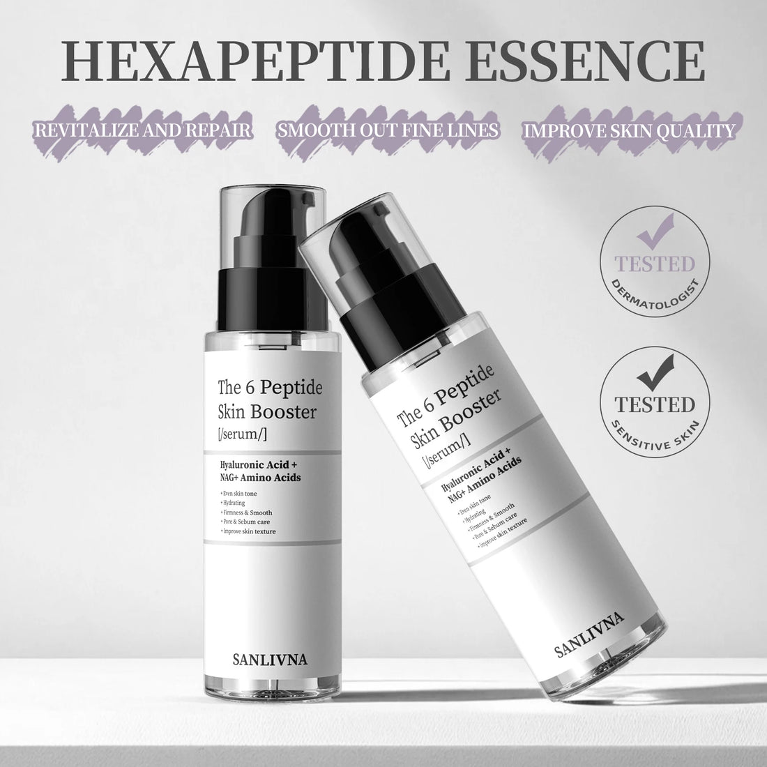 6 Peptide Essence Facial Skin Care Set – Collagen Boost, Anti-Aging & Hydration