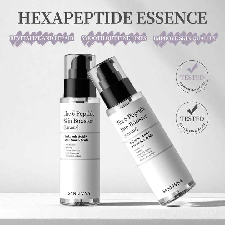 6 Peptide Essence Facial Skin Care Set – Collagen Boost, Anti-Aging & Hydration