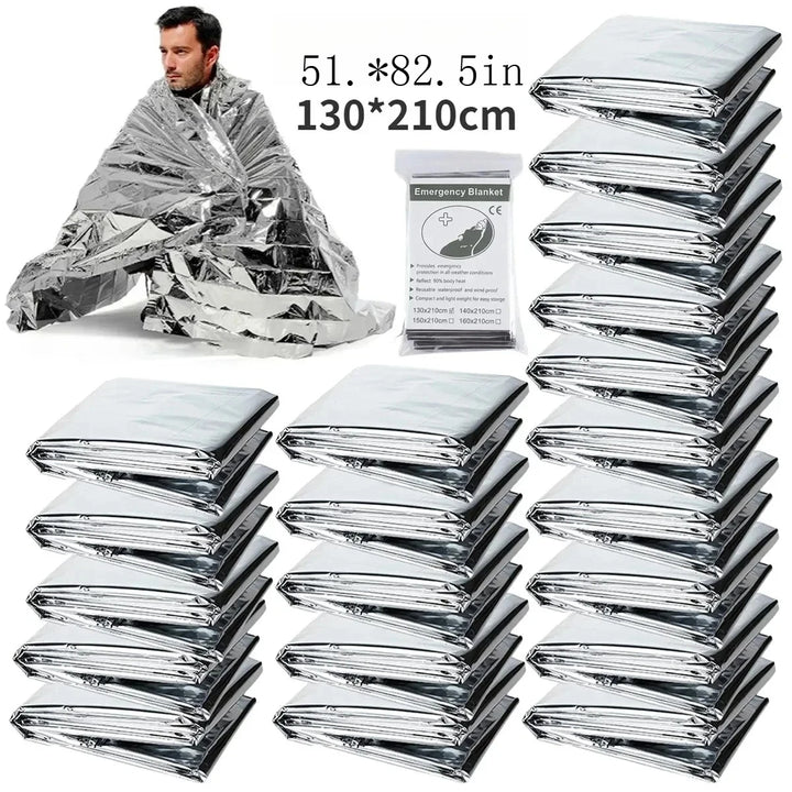 1–10PCS Emergency Thermal Blanket – Waterproof, Windproof Foil for Camping & Survival
