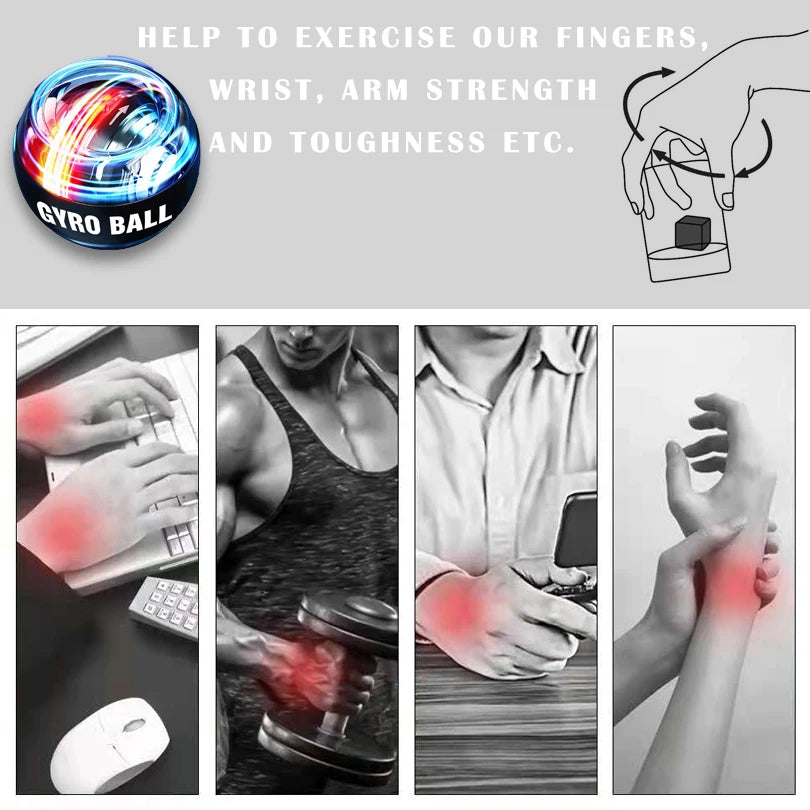 Gyroball Powerball – Wrist & Forearm Exerciser for Muscle Strength and Rehab