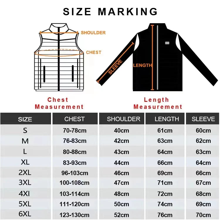 21-Zone USB Heated Jacket – Winter Heating Vest for Men & Women, Washable Outdoor Coat